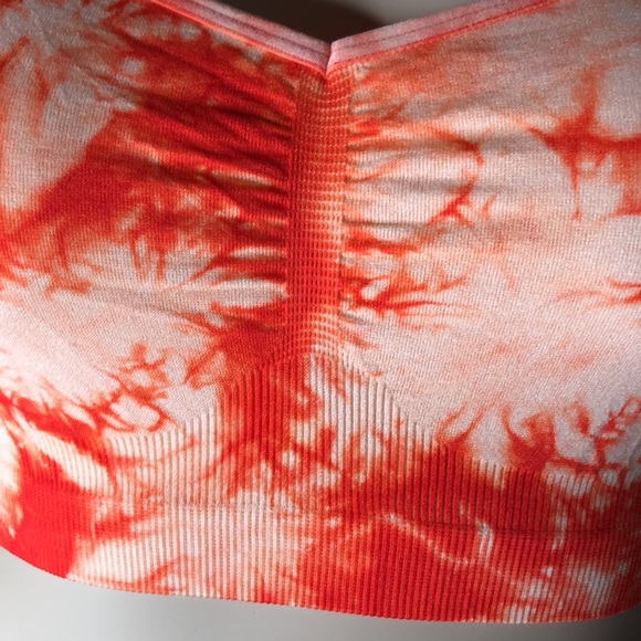 Orange tie dye Seamless bralette top - Picture 8 of 8